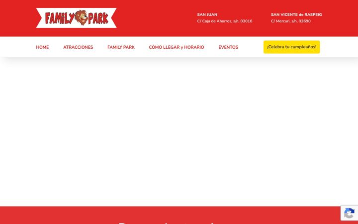 Snímek obrazovky familyparkalicante.com
