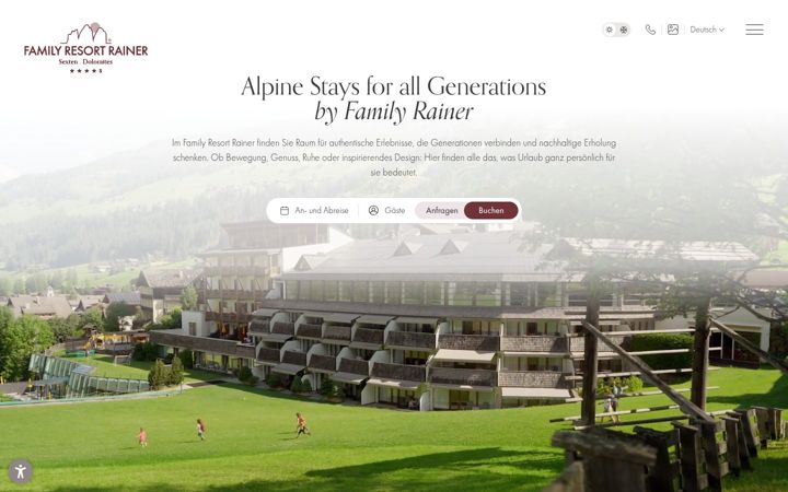 Screenshot of familyresort-rainer.com
