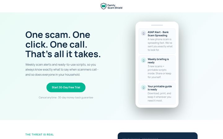 Screenshot of familyscamshield.com