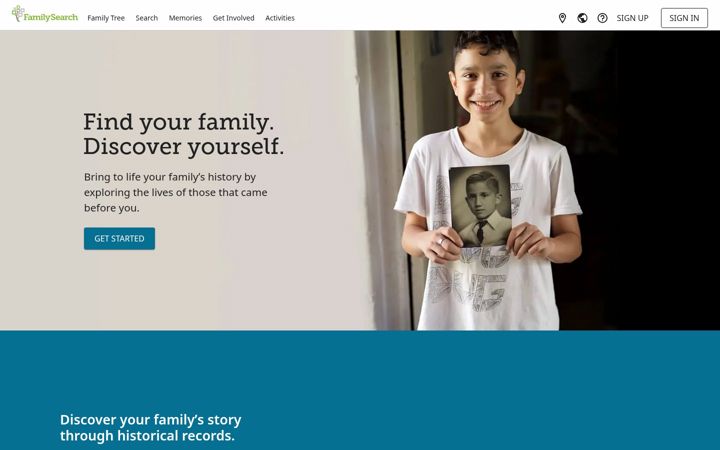 Capture d'écran de familysearch.org