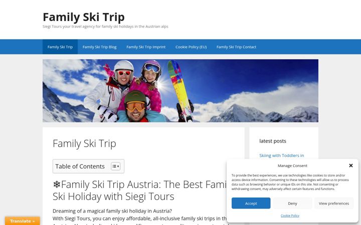 Screenshot of familyskitrip.at