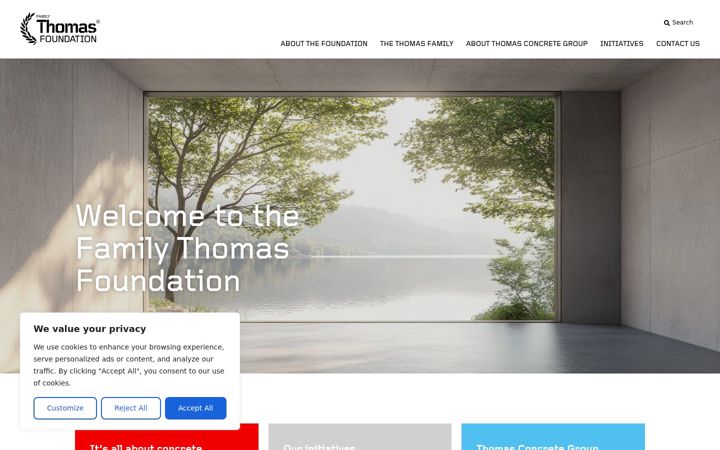 Screenshot of familythomasfoundation.com