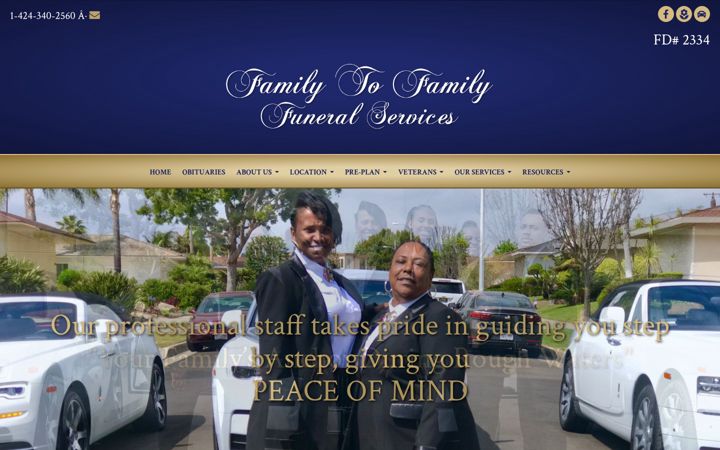 Screenshot of familytofamilyfuneralservices.org