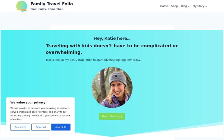 Screenshot of familytravelfolio.com