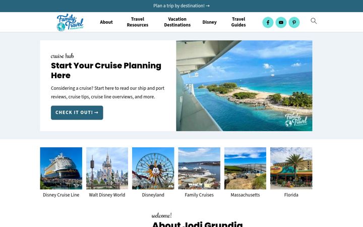 Screenshot of familytravelmagazine.com