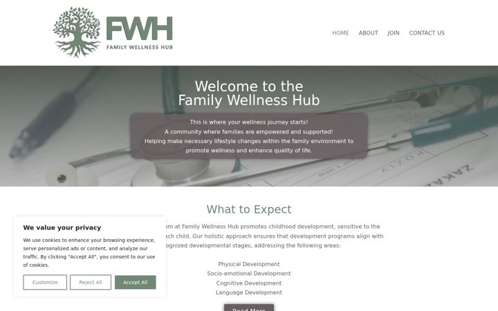 Screenshot of familywellnesshub.co.za