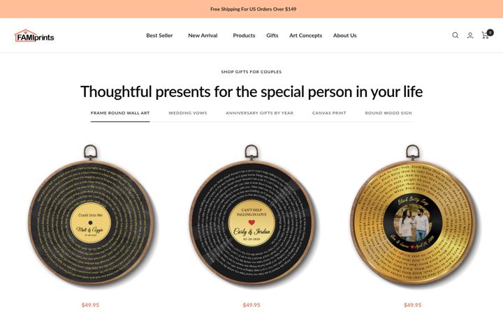Screenshot of famiprints.com