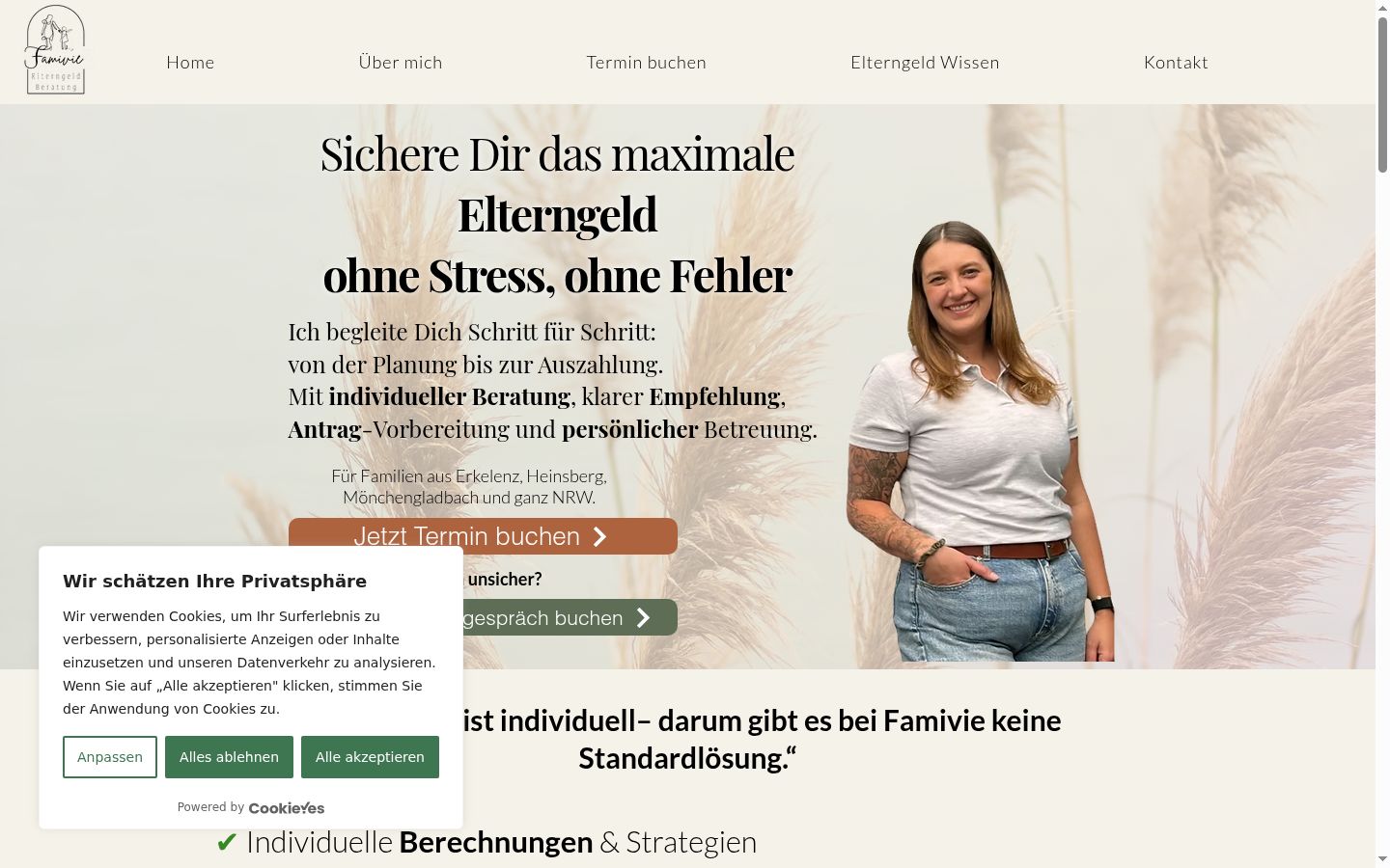 Screenshot of the consent banner shown before any interaction