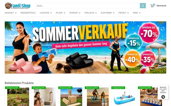Képernyőkép: famliishop.de