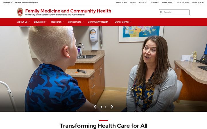Screenshot of fammed.wisc.edu