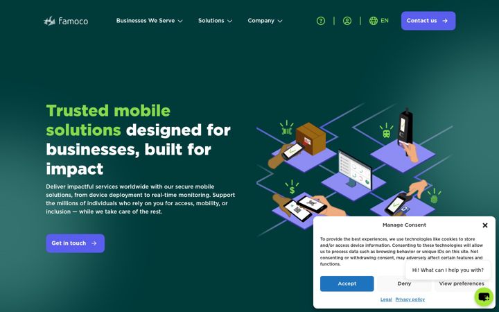 Screenshot of famoco.com