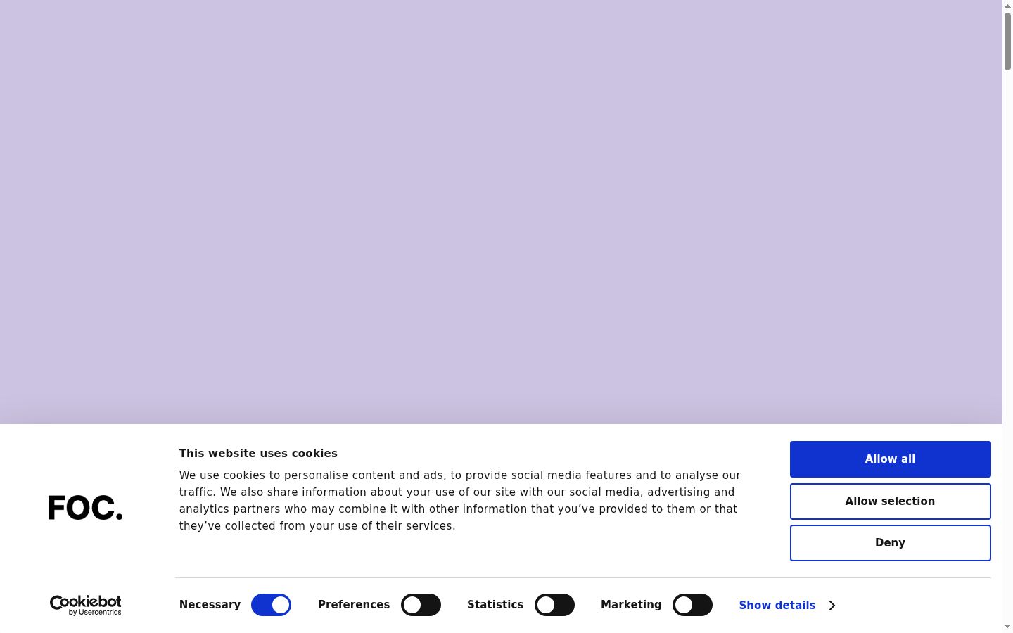 Screenshot del banner di consenso mostrato prima di qualsiasi interazione