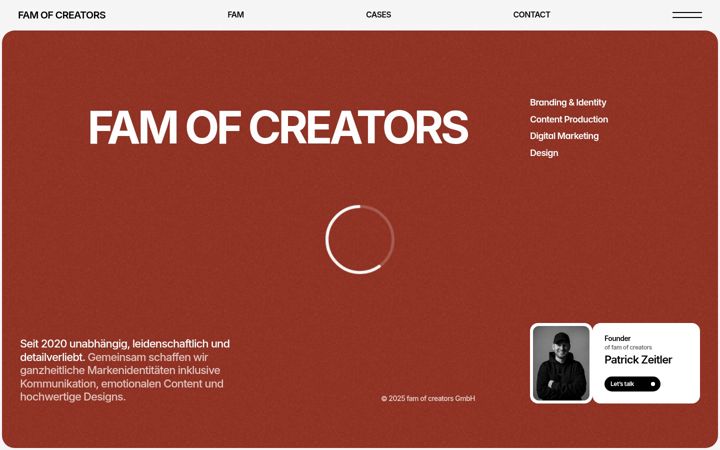 Screenshot di famofcreators.com