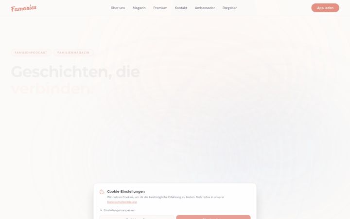Screenshot of famories-app.de