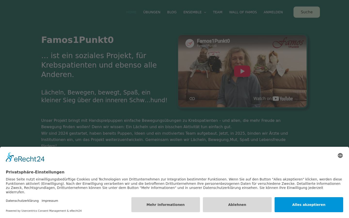 Screenshot del banner di consenso mostrato prima di qualsiasi interazione