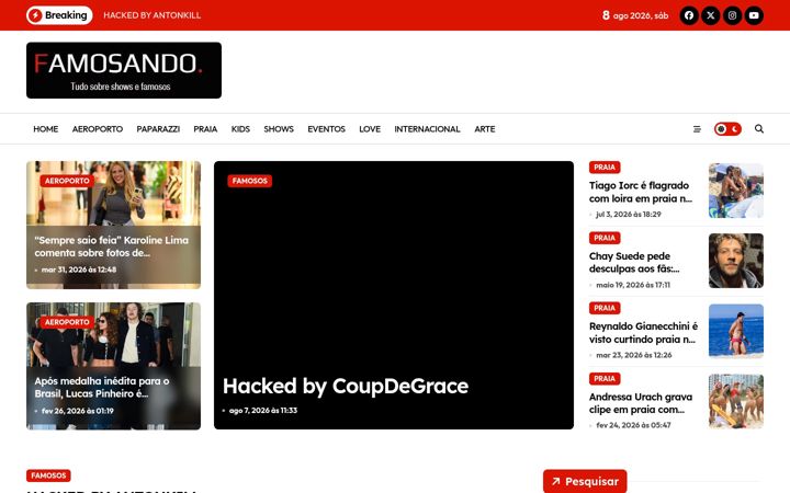 Screenshot of famosando.com.br