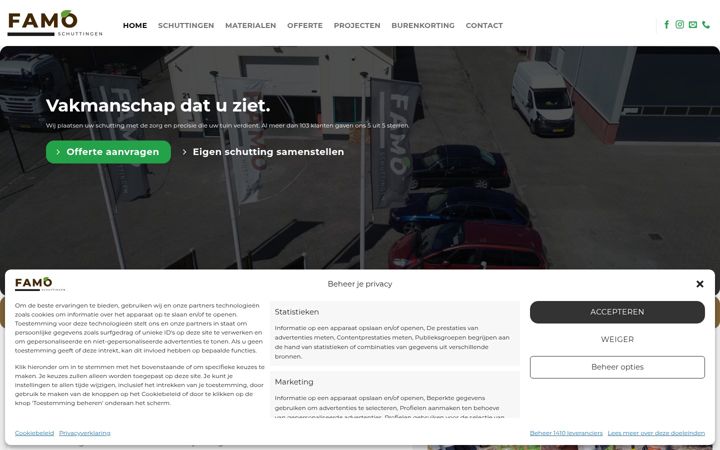 Screenshot of famoschuttingen.nl