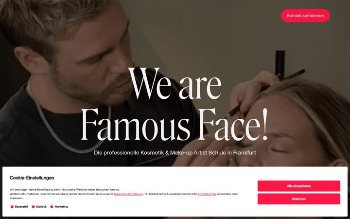 Snímek obrazovky famous-face-academy.com