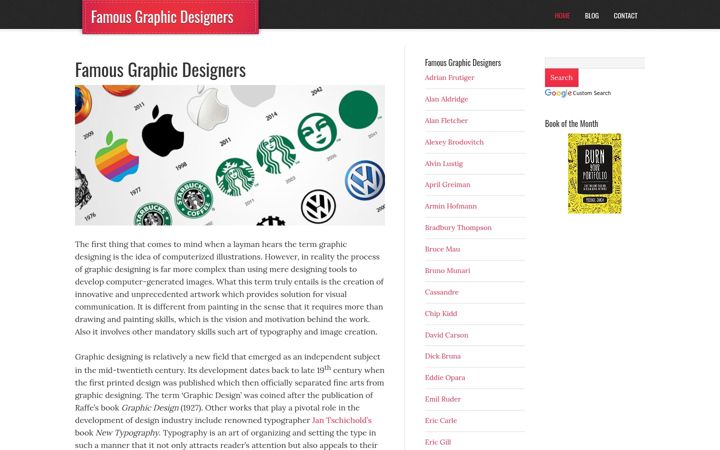 Екранна снимка на famousgraphicdesigners.org