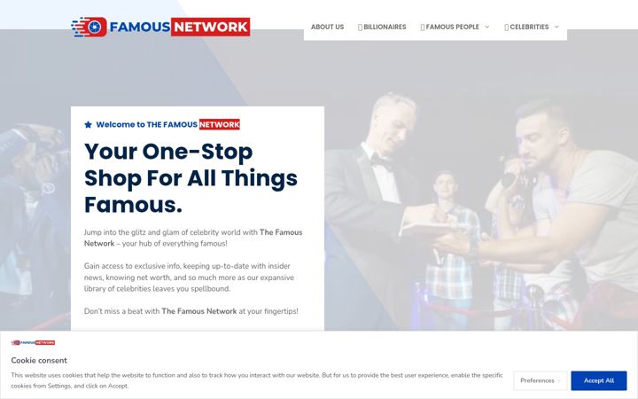 Screenshot of famousnetwork.net