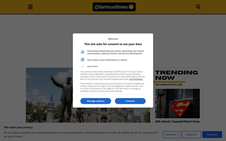 Screenshot of famoustimes.com