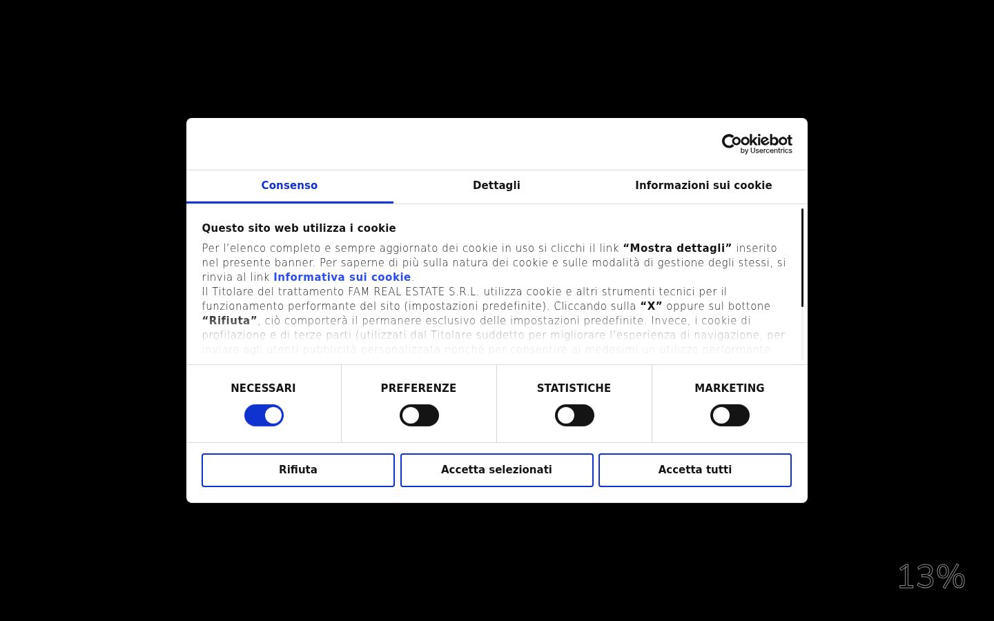 Screenshot of the consent banner shown before any interaction