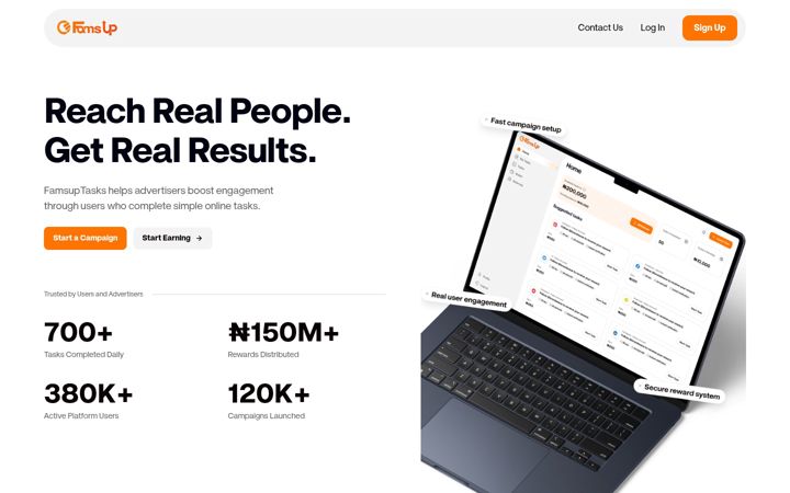 Screenshot of famsuptasks.com