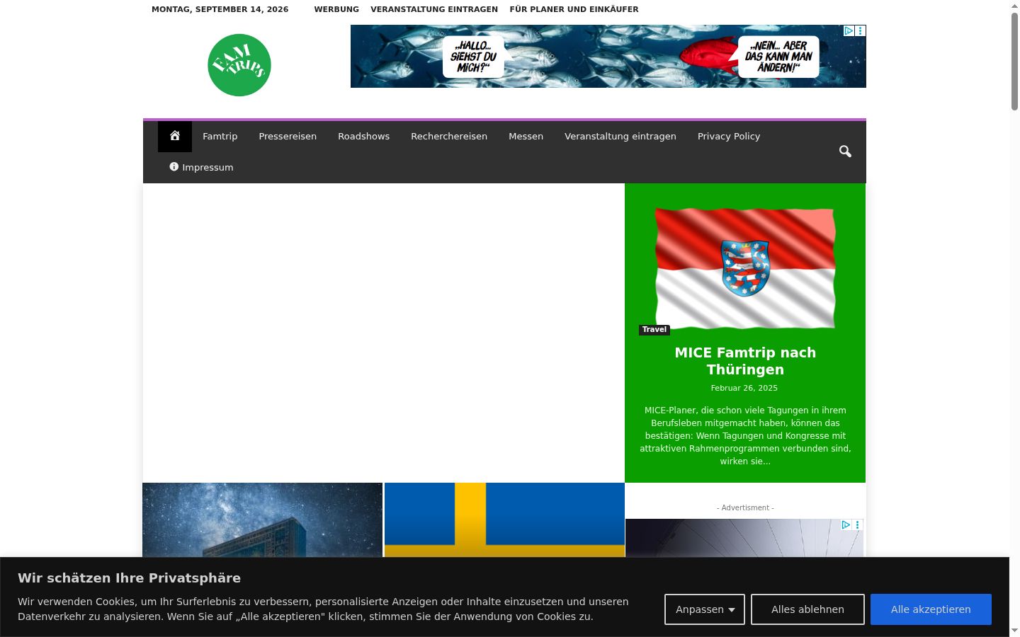 Screenshot of the consent banner shown before any interaction