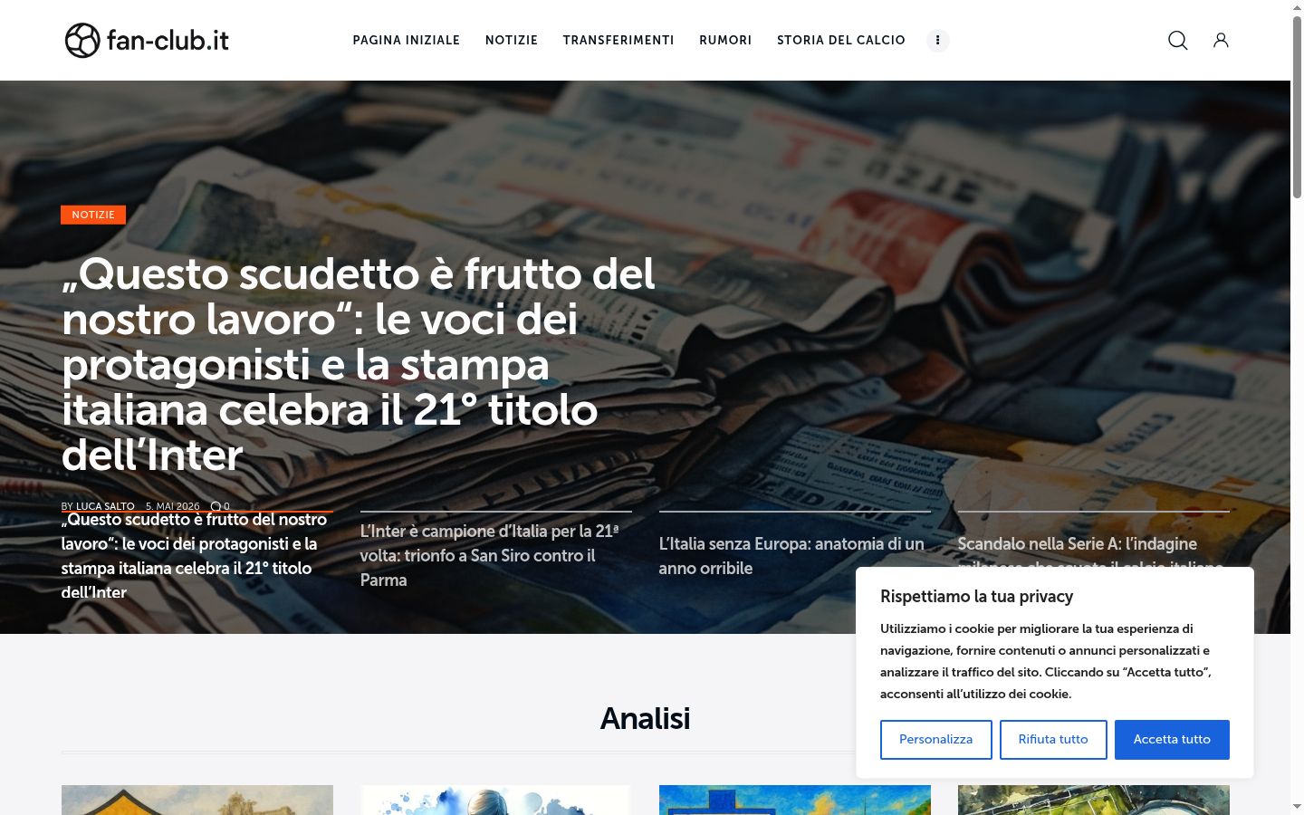 Captura de ecrã do banner de consentimento apresentado antes de qualquer interação