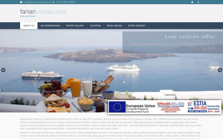 Screenshot of fanari-vistasuites.gr