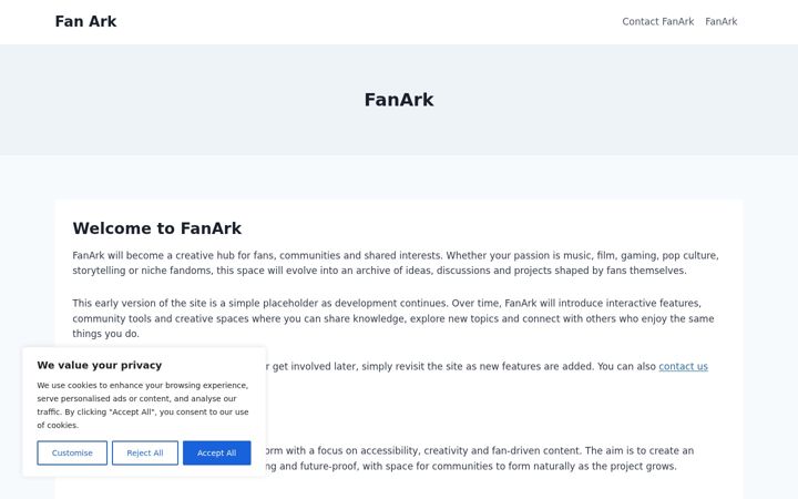 Screenshot of fanark.com