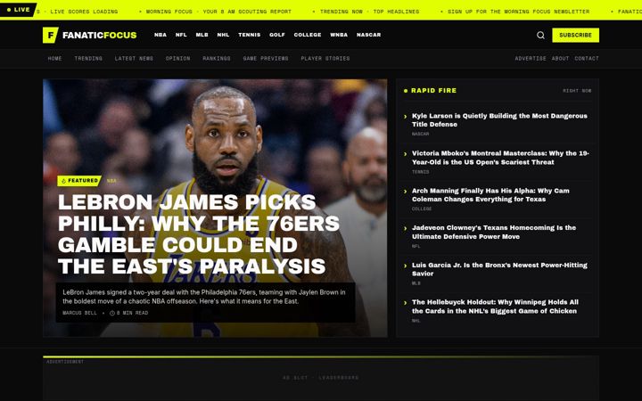 Screenshot of fanaticfocus.com