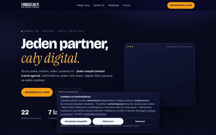 Screenshot of fanbaselab.pl