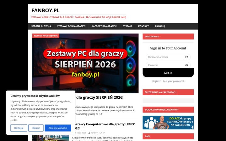 Screenshot of fanboy.pl