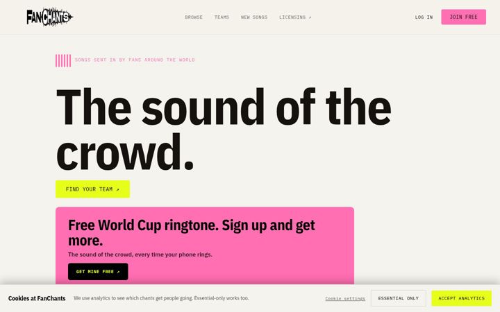 Screenshot of fanchants.com