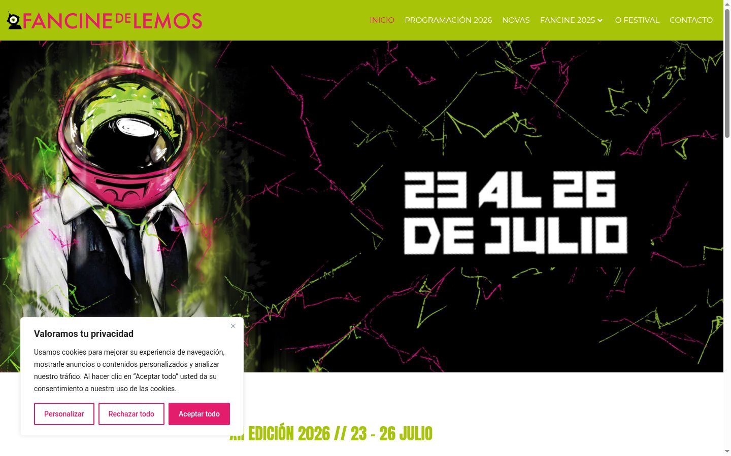 Screenshot of the consent banner shown before any interaction