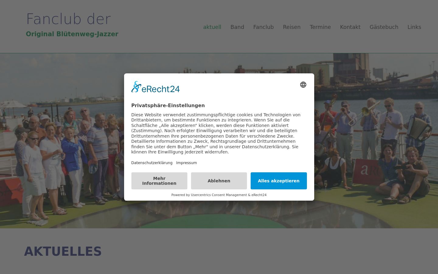Screenshot del banner di consenso mostrato prima di qualsiasi interazione