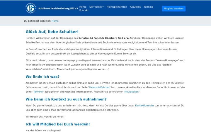 Screenshot of fanclub-oberbergsued.de
