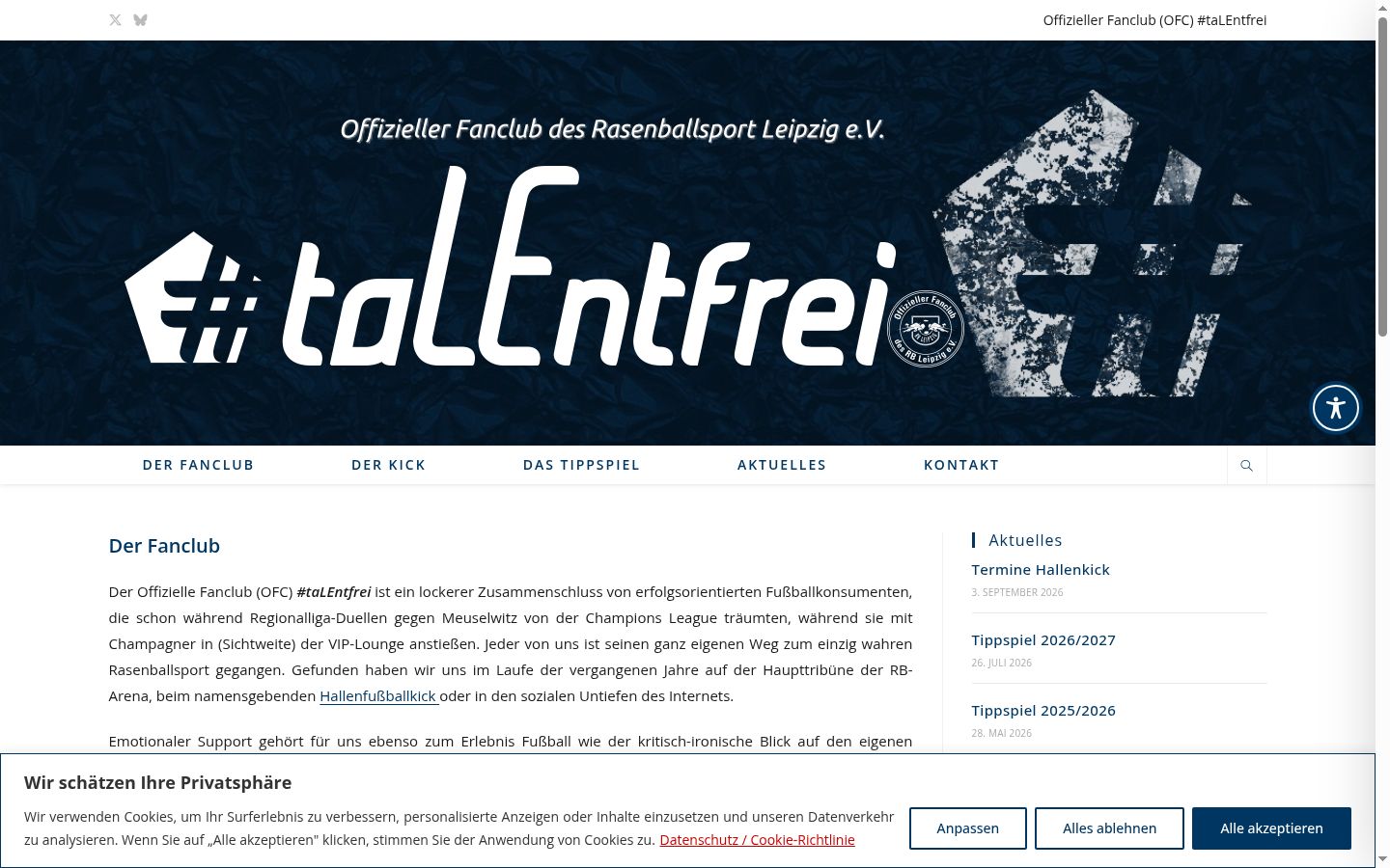 Screenshot of the consent banner shown before any interaction