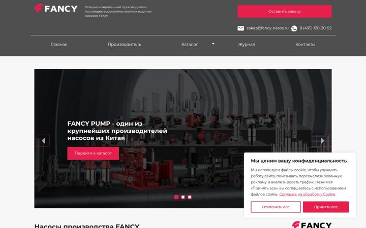 Screenshot of fancy-nasos.ru