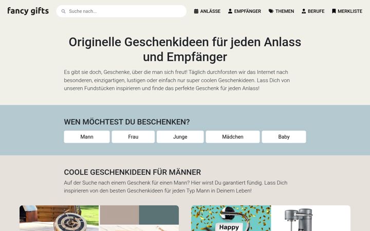 Screenshot of fancygifts.de