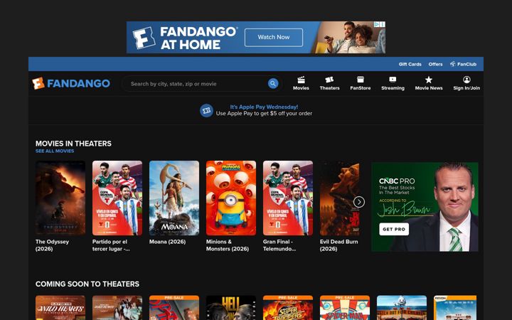 Screenshot von fandango.com