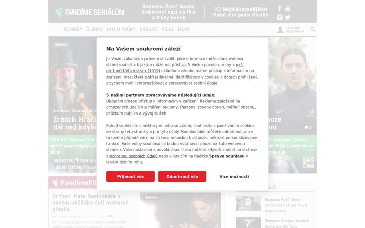 Screenshot of fandimeserialum.cz