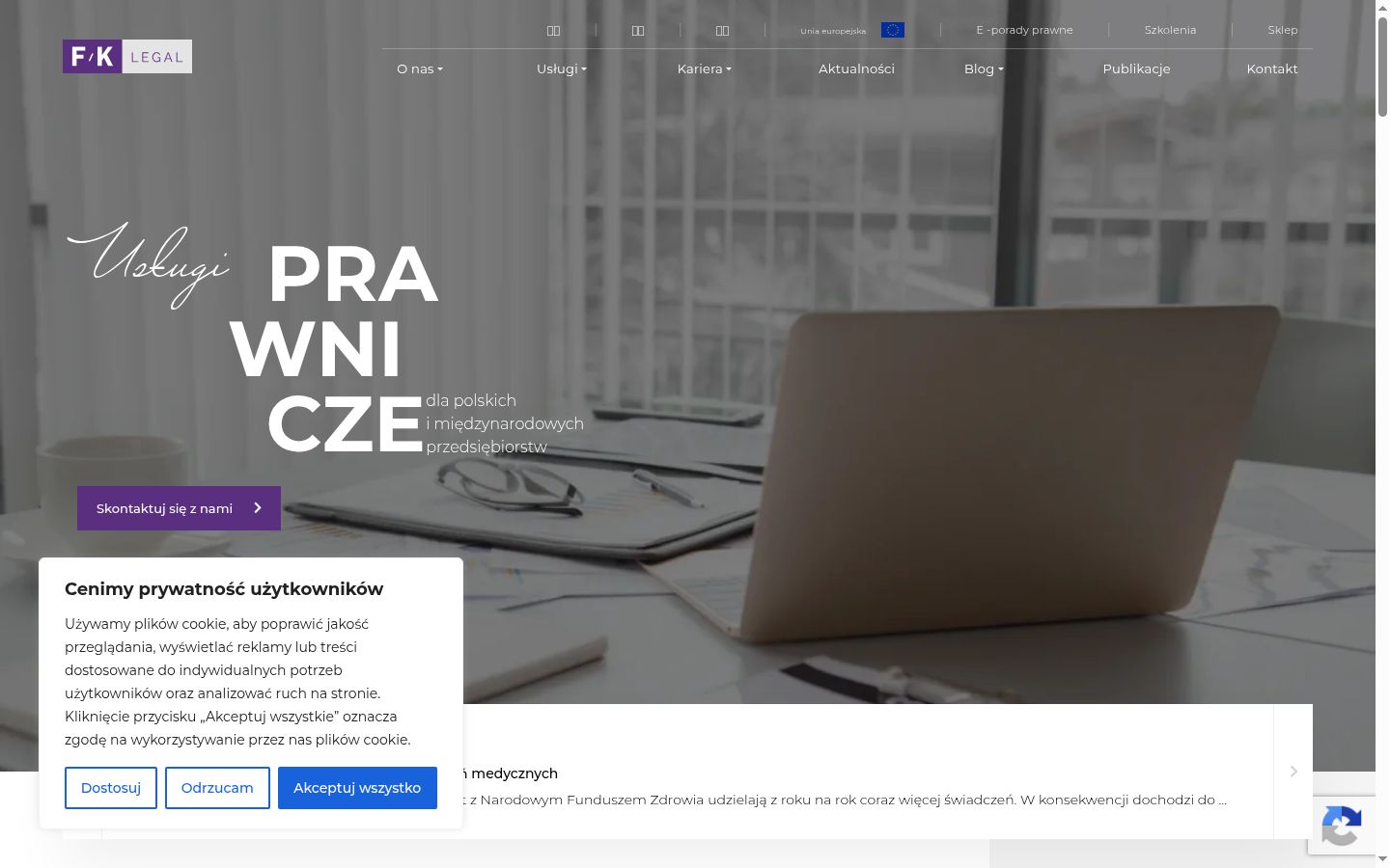 Zrzut ekranu banera zgody wyświetlanego przed jakąkolwiek interakcją
