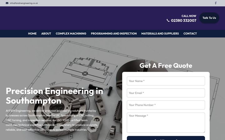 Screenshot of fandmengineering.co.uk