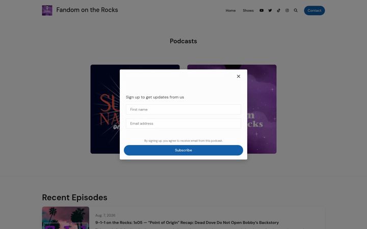 Screenshot of fandomontherocks.com
