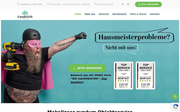 Screenshot of fandrich-objektpflege.de