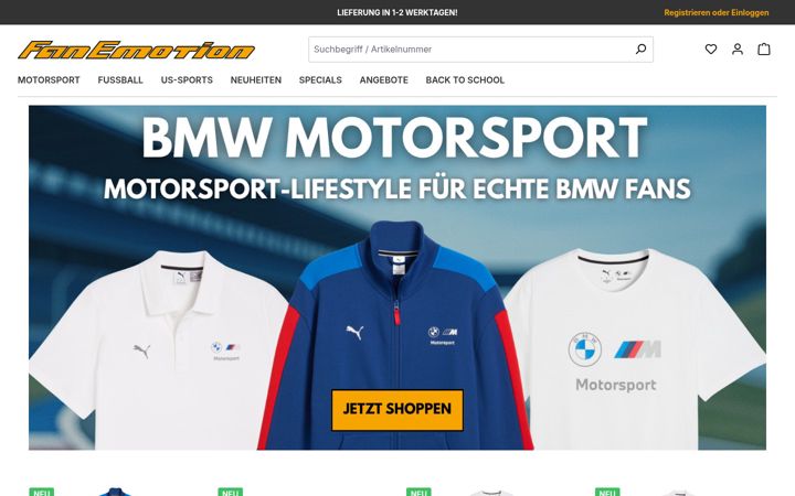 Screenshot of fanemotion.de