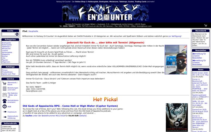 Screenshot of fanen.com