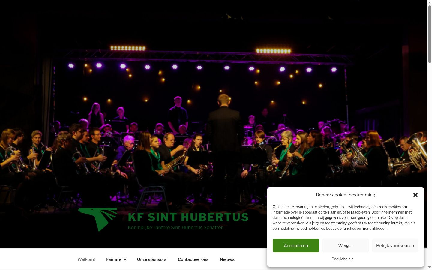Skærmbillede af samtykkebanneret, som det blev vist før nogen interaktion